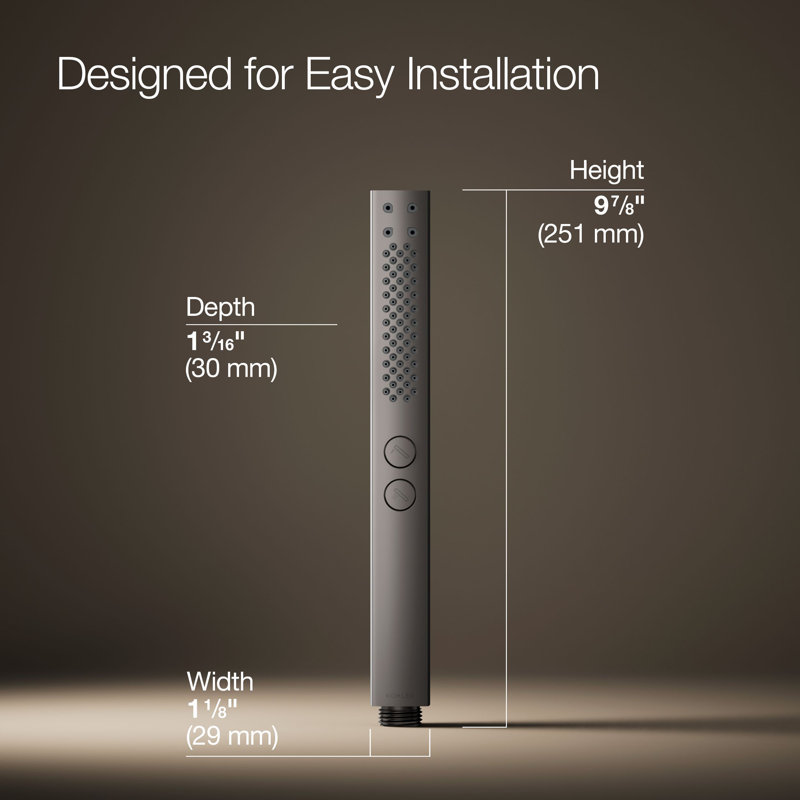 Shift + Square Two-Function Handshower, Multi-Function Handheld Shower Head, 1.75 GPM, Vibrant Titanium, Square, 1.75 GPM