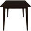 5 tables de salle à manger avec table en placage de 59 pouces et quatre chaises à pieds fuselés au fini cappuccino confortables pour un rassemblement décontracté