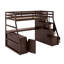 Lit mezzanine simple avec tiroirs, tablettes et bureau-1154361503