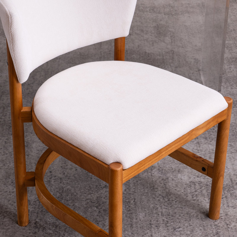 Tabouret de comptoir rembourré avec structure en bois, 2