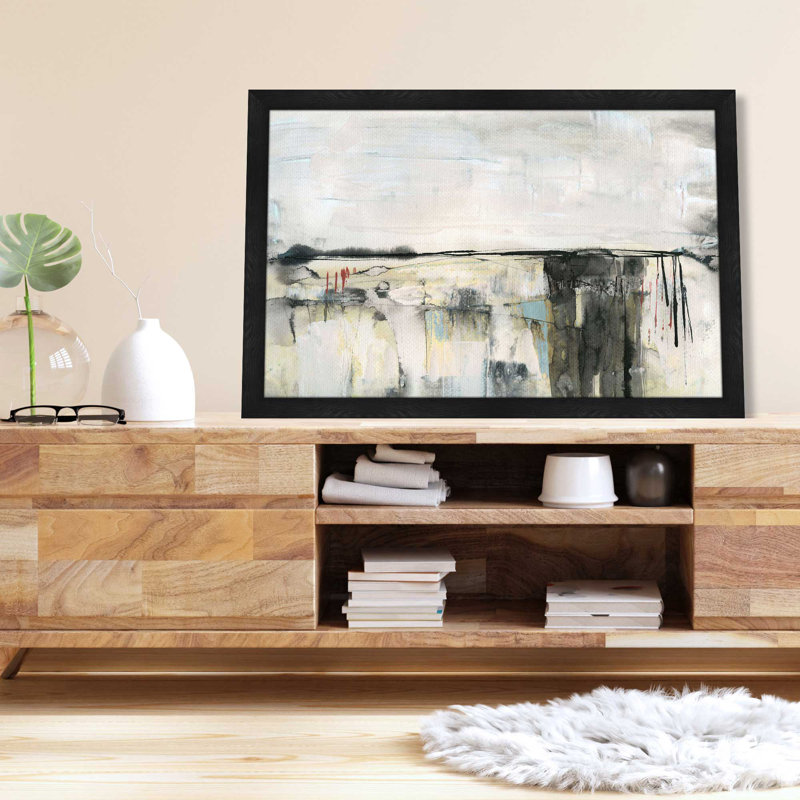 Valley View II - Peinture, L 27,5 po x H 21,5 po, Cadre noir