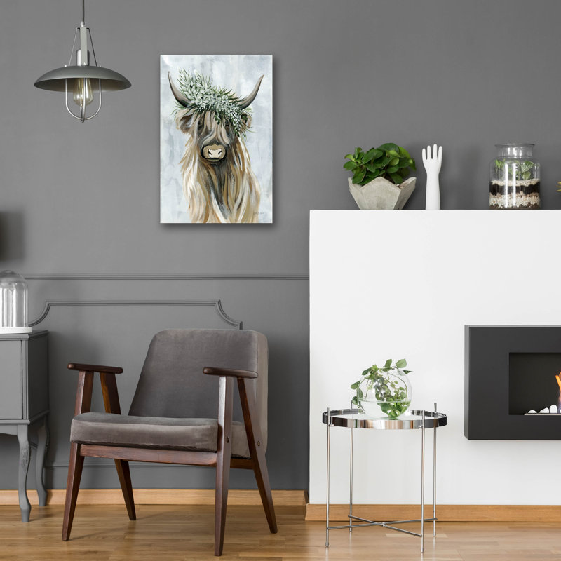 «Beautiful Crowned Bovine» par Yvette St. Amant, art mural en verre acrylique, H 24 po x l 16 po x P 0,2 po