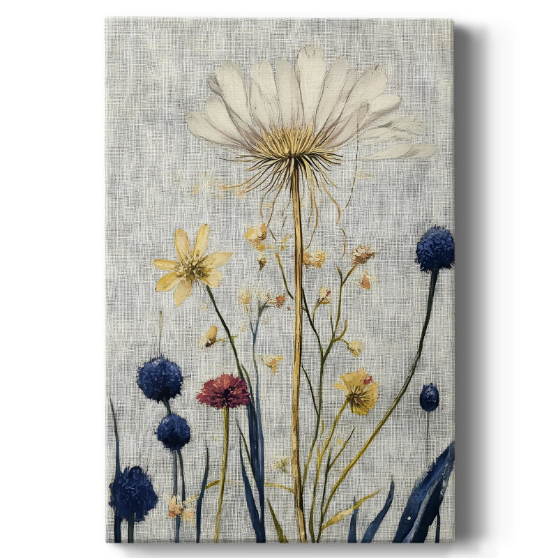 Floral, toile tendue avec châssis Cxxviii - prêt à être accroché, H 60 po x l 40 po