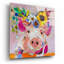Art mural en verre rouge «Miss Piggy» par St. Hilaire Elizabeth-60525113