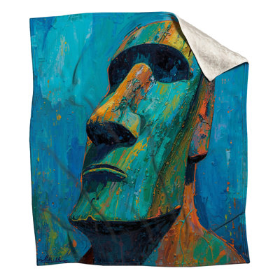 Moai Head Sculpture Blankets