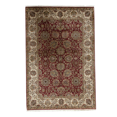 Tapis unique rouge / brun / ivoire 6 pi x 8 pi 11 po