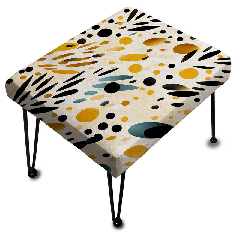 Beige et noir imprimé guépard Simplicity II - Repose-pieds rectangulaire géométrique