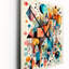 Horloge murale géométrique bleue et orange Balance I-2089292208