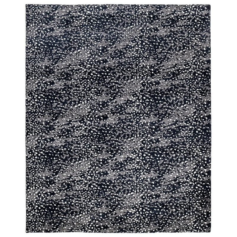 Viviana Abstract Area Rug in Black/Gray/White, Rectangle 8' x 10'