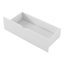 Lit simple en bois blanc avec garde-corps et 2 tiroirs, clôture semi-fermée, pin +, sans sommier, assemblage sans effort de taille manuelle, idéal pour le rangement, facile à assembler vous-même