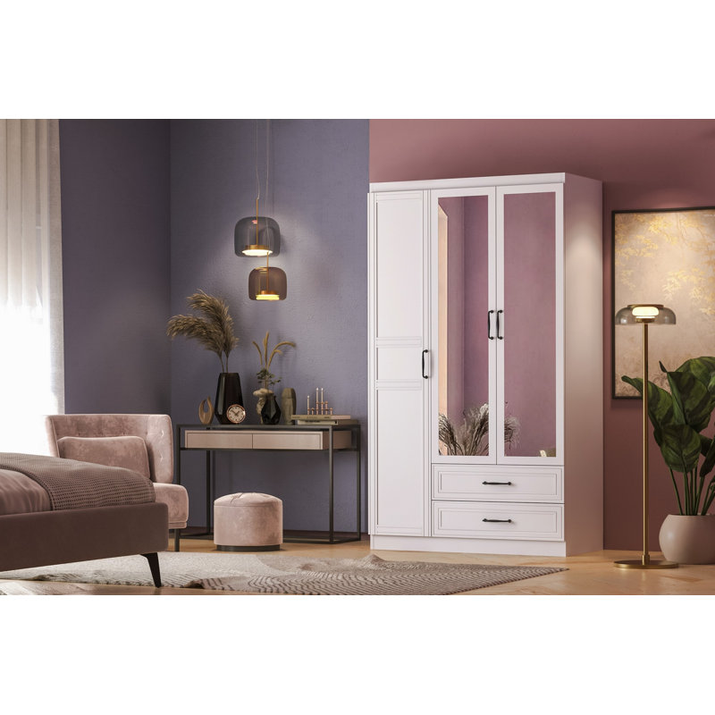Berend 3 Door Manufactured Wood Wardrobe, 189cm H x 54cm W x 30cm D
