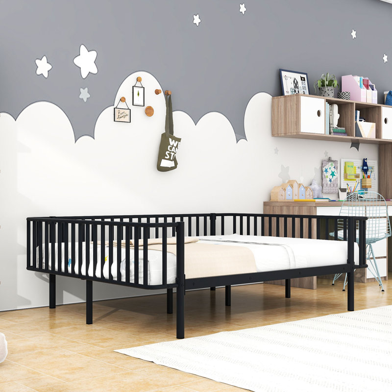 Plateforme en métal avec lattes, Black, Full