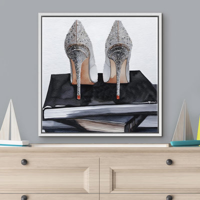 " Dark Gray Elegance Redefined Sparkling High Heels Woman's Fashion "