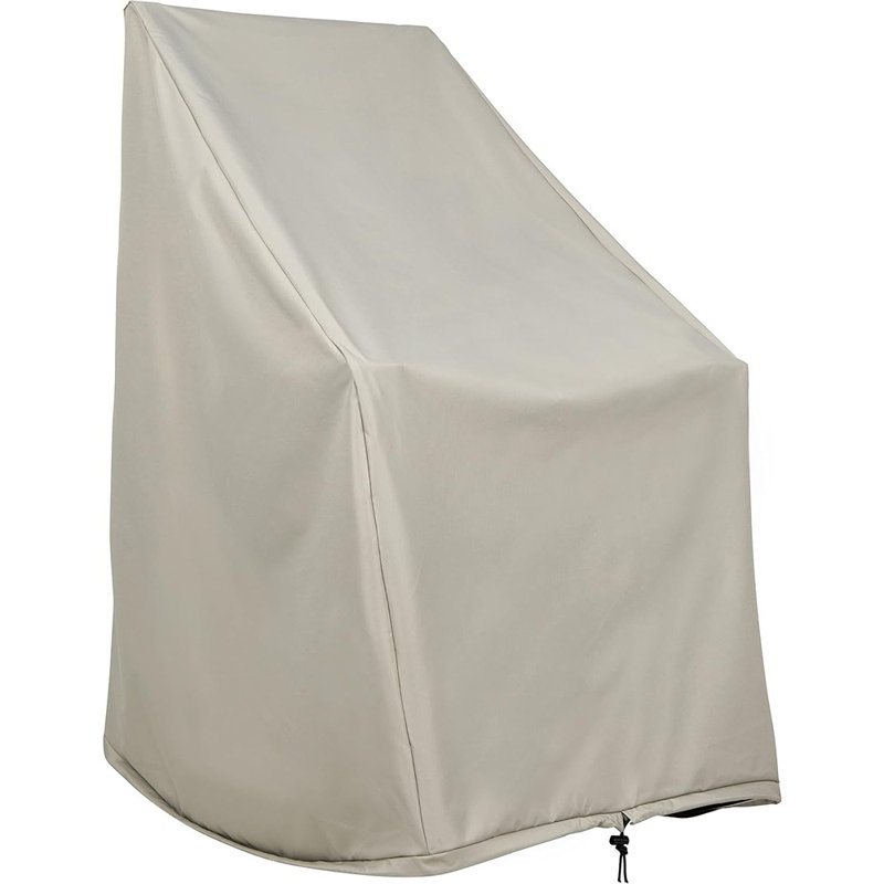 Weatherproof Outdoor Rocking Chair Cover, 100% Woven Polyester, Elastic Cord With Toggle, Gray