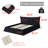 Elegant King Size Bed, Velvet Headboard & Solid Wood Metal Frame - Add A Touch Of Luxury Upholstered Bed In Black Modern Pine-891869058