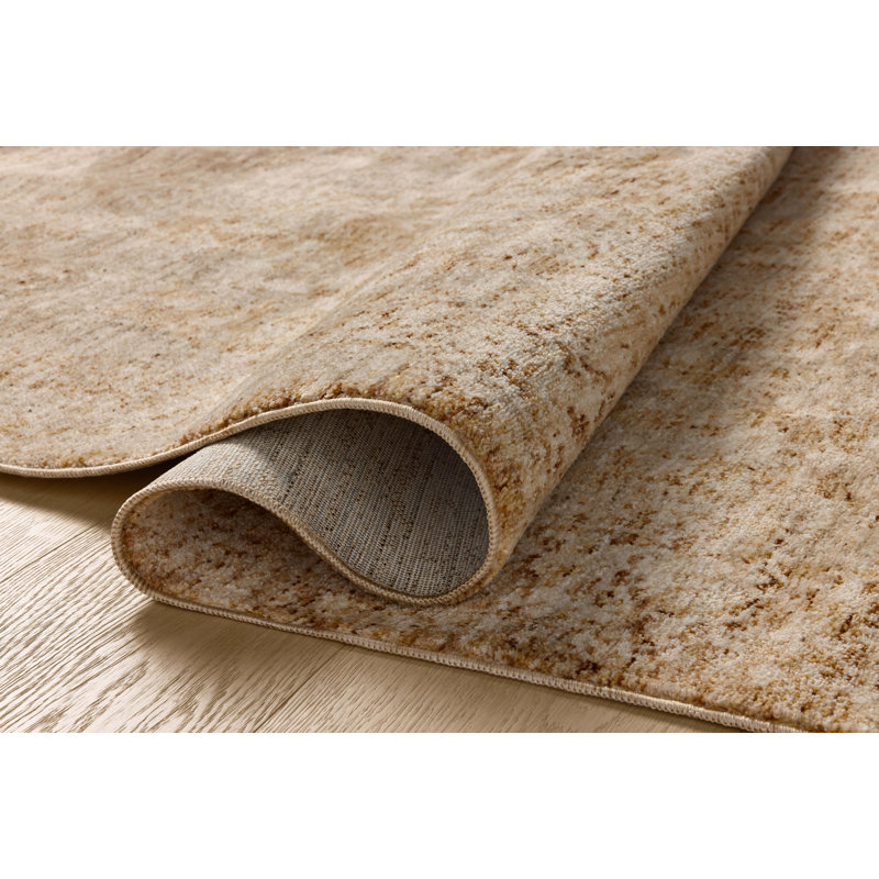 Tapis blé / naturel Bungalow Rose Allysan, Carré 1 pi 6 po
