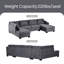 Canapé modulaire à méridienne rembourré-545873059