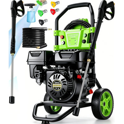 4400PSI Gas Pressure Washer 4.0GPM Gas Power Washer 209CC Gas Powered Washing Machine Commercial High Pressure Washer with 25ft Hose&5 Nozzles for Patio Garden Yard Vehicle,EPA/CARB/ETL