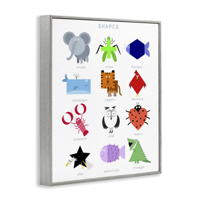 Creative Animal Shapes Chart Framed Giclee, design by Carla Daly