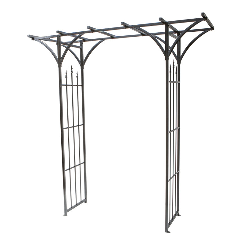 193cm W x 66cm D Steel Arbour in Black