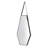18x1.6x31.5" Black and Silver Hexagonal Wall Mirror with Hanging Leather Strap