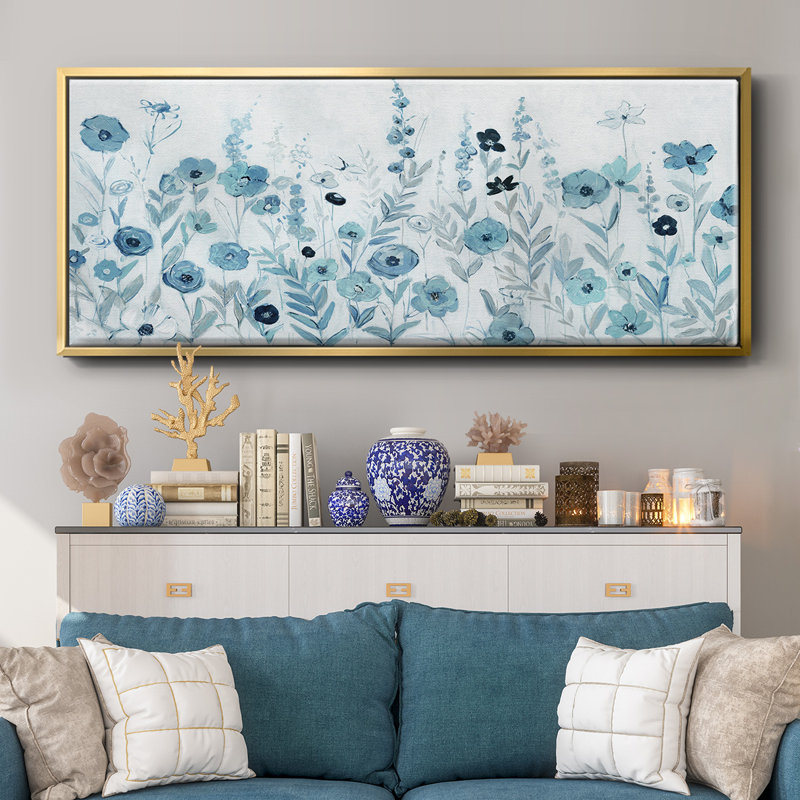 Endless Field of Blue - toile encadrée, H 12 po x l 30 po