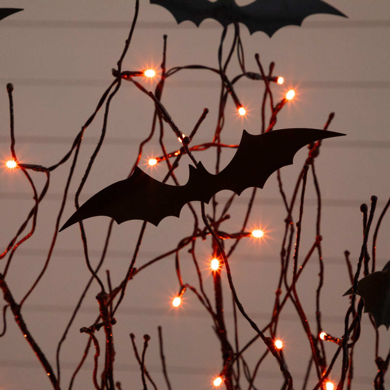 5' Pre-Lit Halloween Twig Tree with Bats, 48" H x 12" W x 12" D