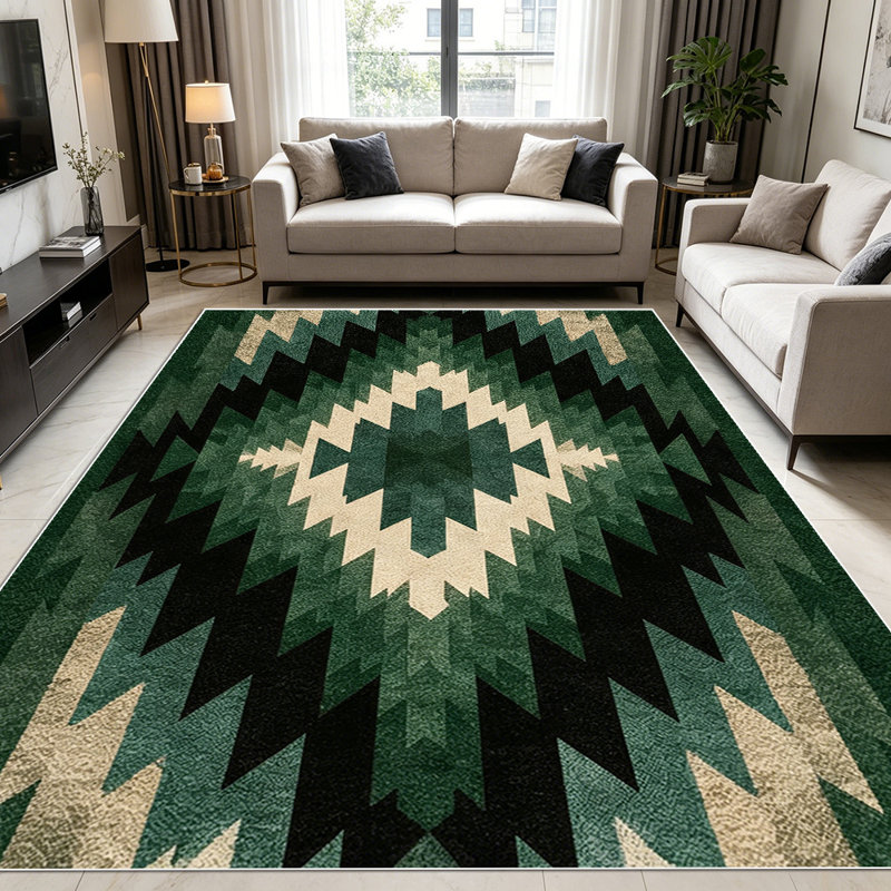 1PC Southwestern Aztec Geometric Tribal Pattern area rugs for Living Room, Soft and Comfortable, Suitable for all seasons, easy-to-maintain, machine washable Indoor floor mat, Under Table Farmhouse suitable for dining area, bedroom, entryway,
