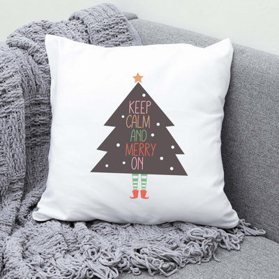 ChristmasCuteQuotes-04 Reversible Throw Pillow