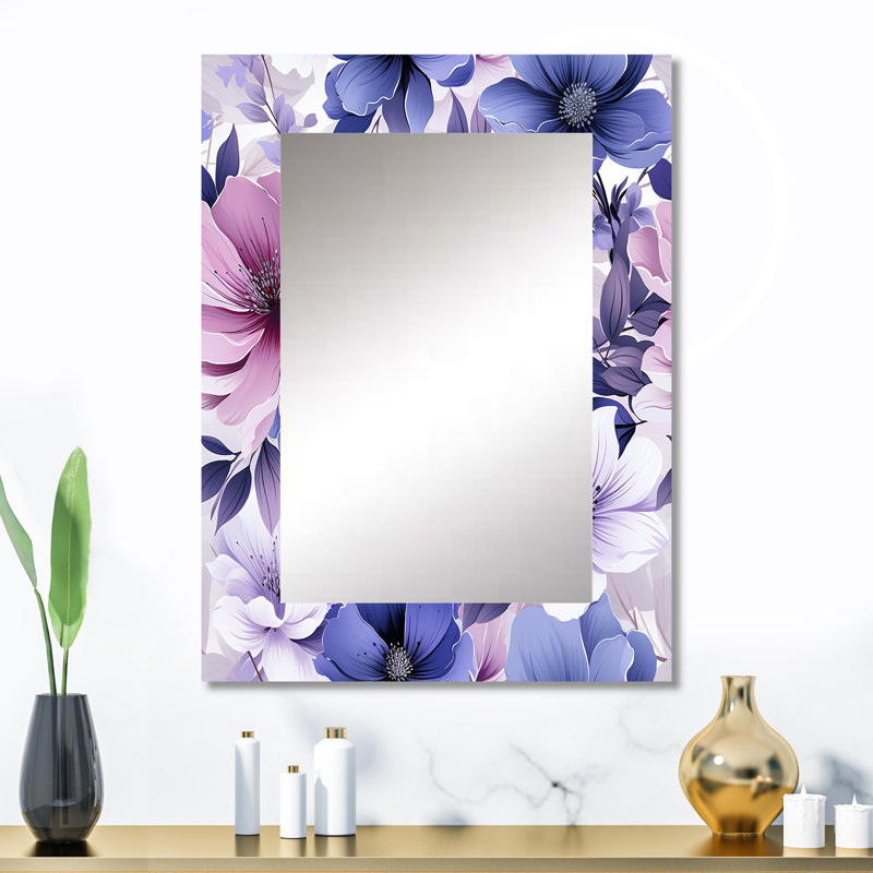 Whittingham - Floral Decorative Mirror On Metal, 32 po x 24 po