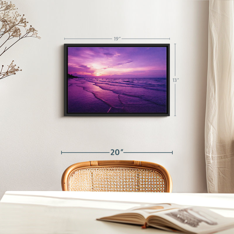 Impression sur toile mauve, H 13 po x l 19 po