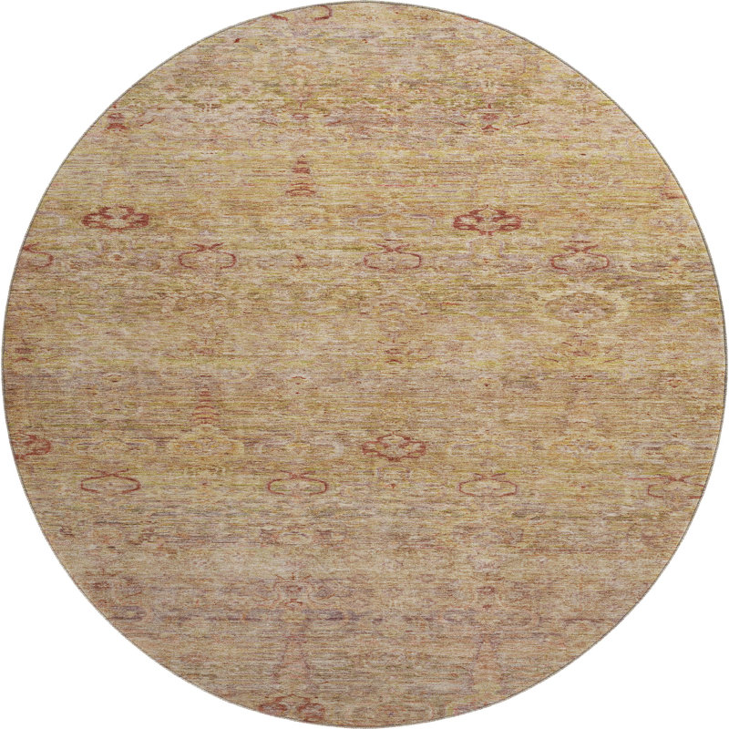 Premium Machine Washable Mayfield AMF2090 Global Rug, 2'3" x 7'6" Runner, Coral