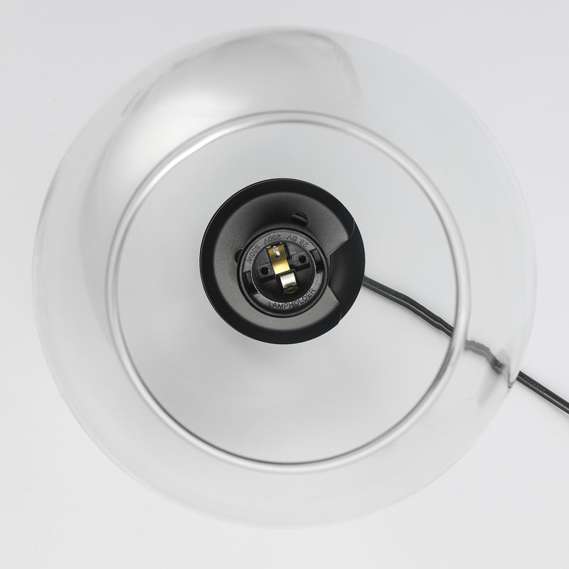 Luminaires suspendus globes en verre 3 lumières, Noir mat, 3