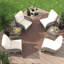 Ensemble de conversation en osier pour l'extérieur 6 pièces - 4 chaises pivotantes et 2 tables d'appoint avec coussins en tissu doux-360156758