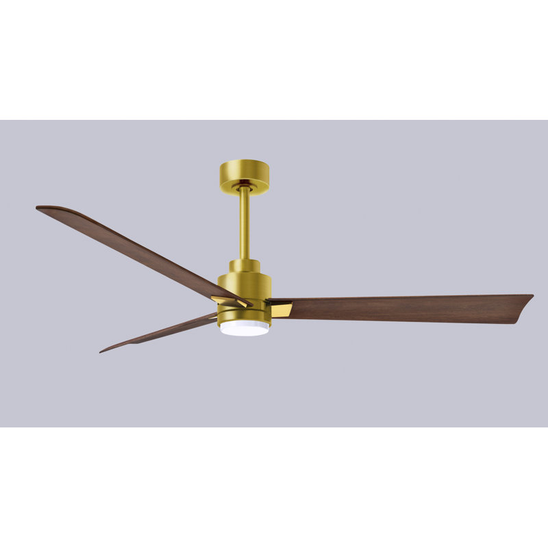 Ventilateur de plafond Alessandra, Noyer, Laiton brossé, 56"