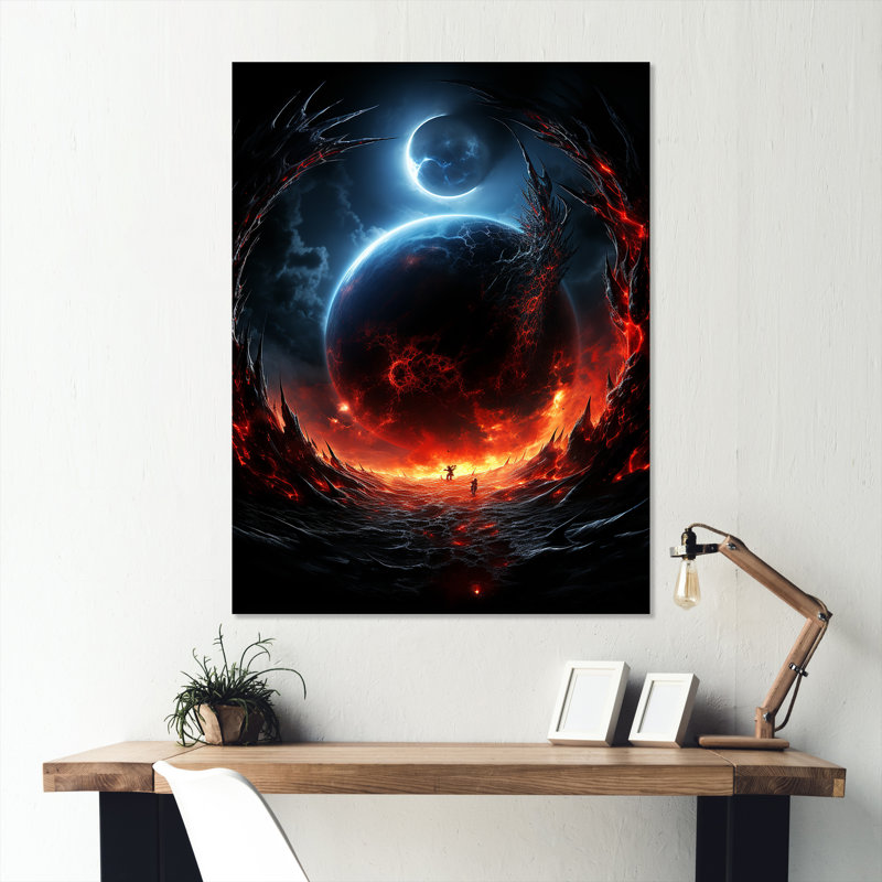 Orange et noir, comètes en galaxie II, H 20 po x l 12 po x P 1 po