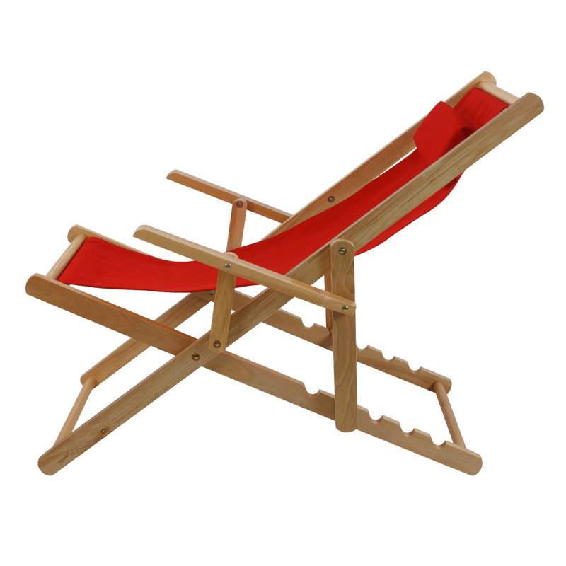 Chaise de plage inclinable Festus, Rouge