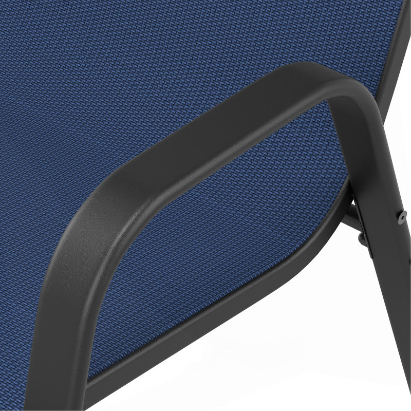 Ensemble de chaises de salle à manger d'extérieur 6 pièces, siège ergonomique large, capacité de 350 lb par chaise, structure en métal Teslin imperméable et résistante à la rouille, idéale pour la terrasse, le jardin, la salle de banquet et l'utilisation commerciale
