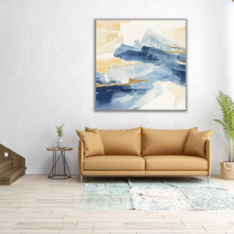 «Gilded Indigo I», reproduction d'art sur toile, H 12 po x l 12 po