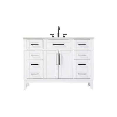 Meuble-lavabo simple 48 po blanc miel