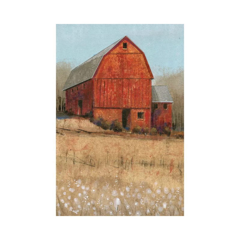 Red Barn View I by Timothy O' Toole - Wrapped Canvas Painting, 101.6 cm H x 66.04 cm W x 1.91 cm D