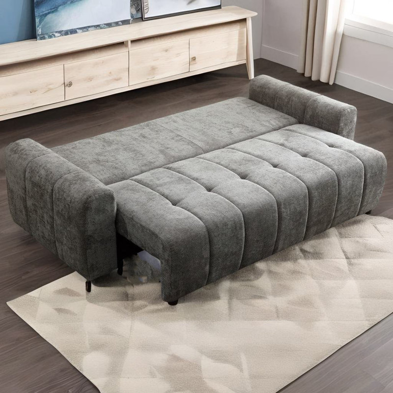 Chisum Upholstered 94.48'' Sleeper Sofa, Gray