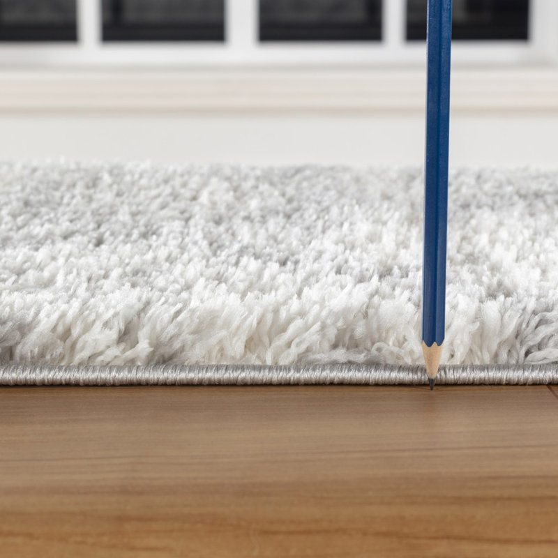 5.25 Ft. X 7 Grey Shag Rug, Stain , Construction, 1.2" Pile 5 3 In. Area Fabric,, Rectangle 6'11" x 5'3"
