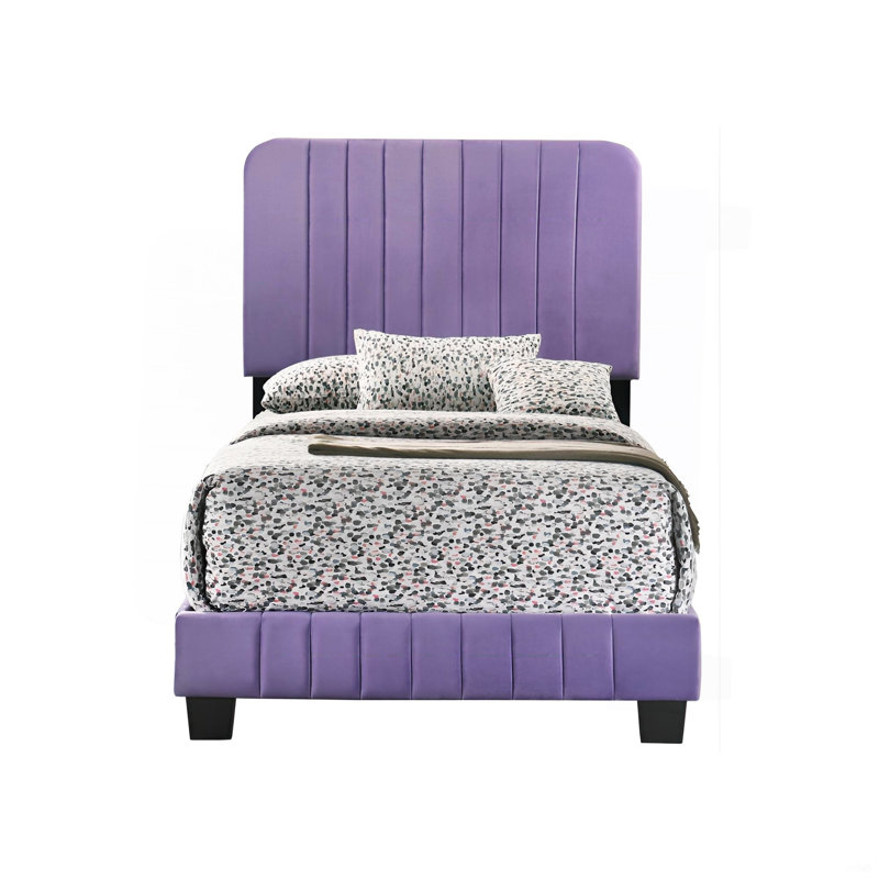 Contemporary Twin Bed In Vibrant Purple, Twin