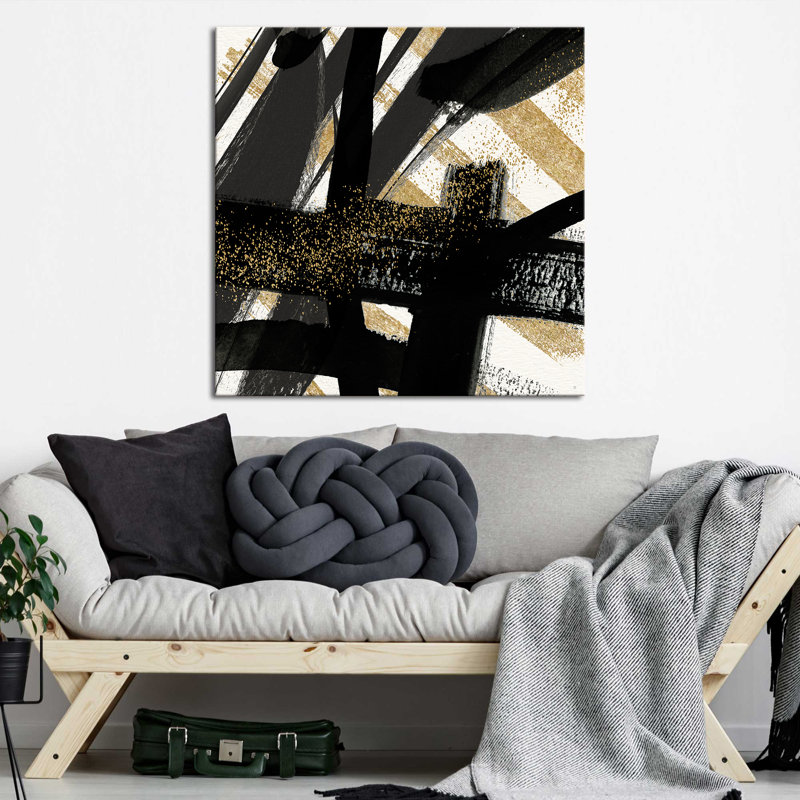 «Black Magic and Gold II» par Susan Jill, reproduction sur toile, H 28 po x l 28 po x P 1,5 po