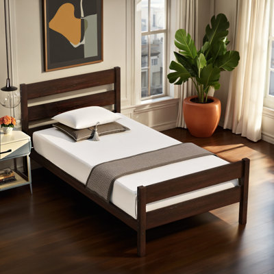 Lit simple avec tête et pied de lit, conception moderne pour la chambre à coucher