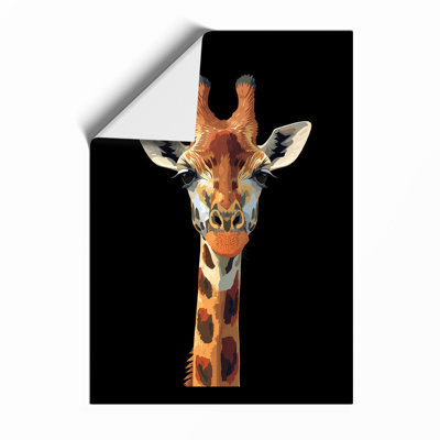 Giraffe Portrait Modern - Framed Print