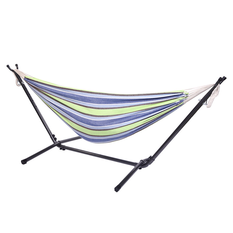 Support pour hamac en polyester vert 9 pi et support en acier d'une capacité de 250 lb