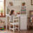 Kids Study Desk And Chair Set With Bookshelf, Flip-Top Desk, LED Lamp