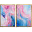 «Serene Pink and Blue Swirls Calming Abstract», 2 pièces sur toile-99016294-99016295